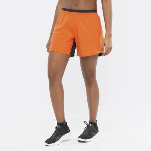 Orange Salomon Cross 5'' Women's Running Shorts | PH 54120L